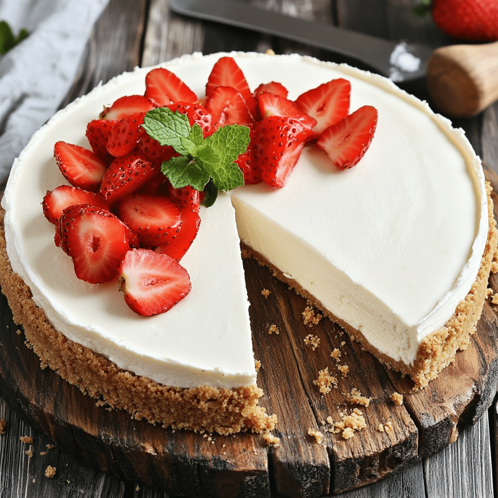 3 Ingredient No Bake Cheesecake: The Easiest Dessert You'll Ever Make😋✨ 8 No bake cheesecake sliced with creamy filling