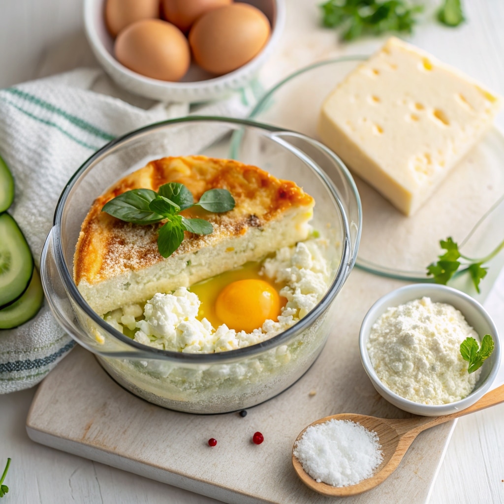 Baked Cottage Cheese Eggs Recipe – Easy, Healthy & Delicious Baked Cottage Cheese Eggs Recipe blending cottage cheese and eggs for baked recipe