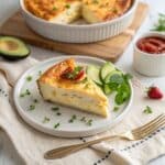 Baked Cottage Cheese Eggs Recipe – Easy, Healthy & Delicious Baked Cottage Cheese Eggs Recipe slice of baked cottage cheese eggs served with avocado