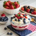 keto red white and blue cheesecake salad low-carb
