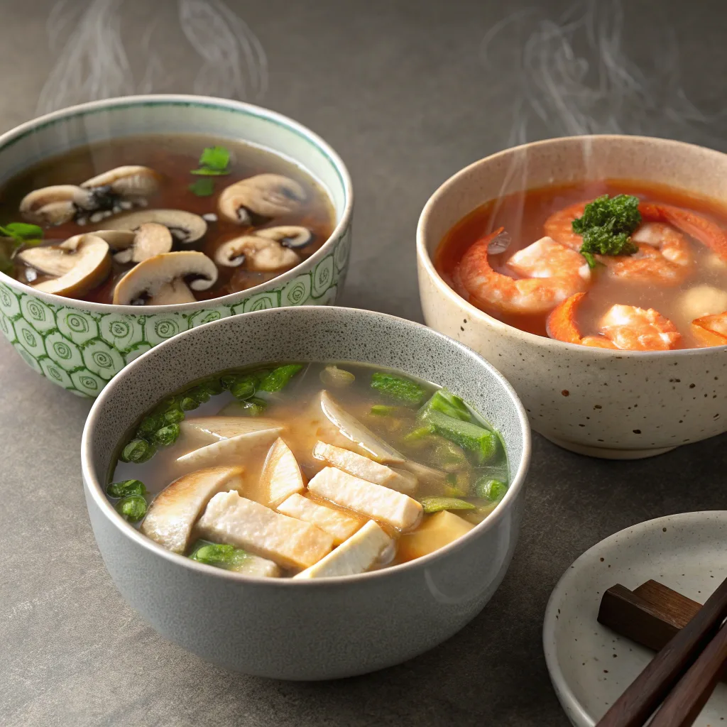 Japanese Clear Soup A Soul‑Soothing Broth Japanese clear soup Japanese clear soup variations with vegan, chicken, and shrimp