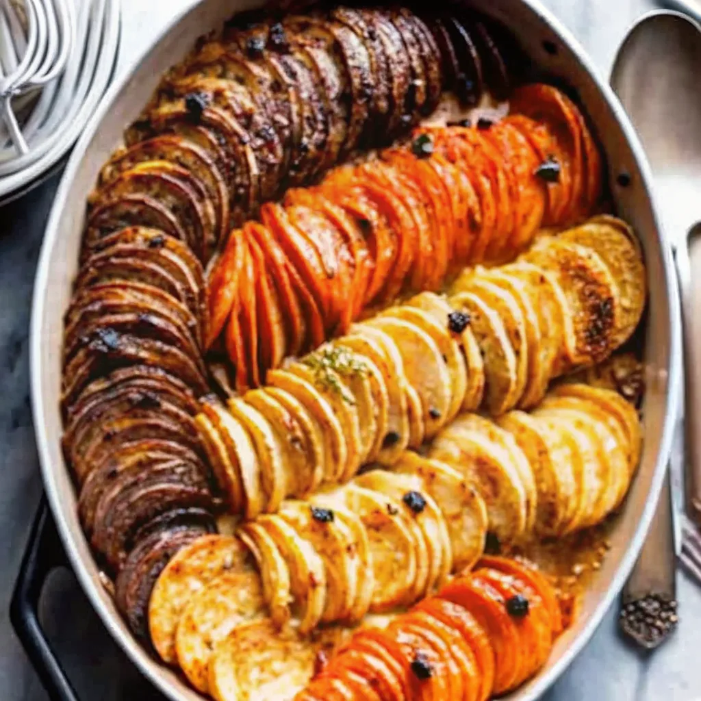 Cheesy Root Vegetable Gratin