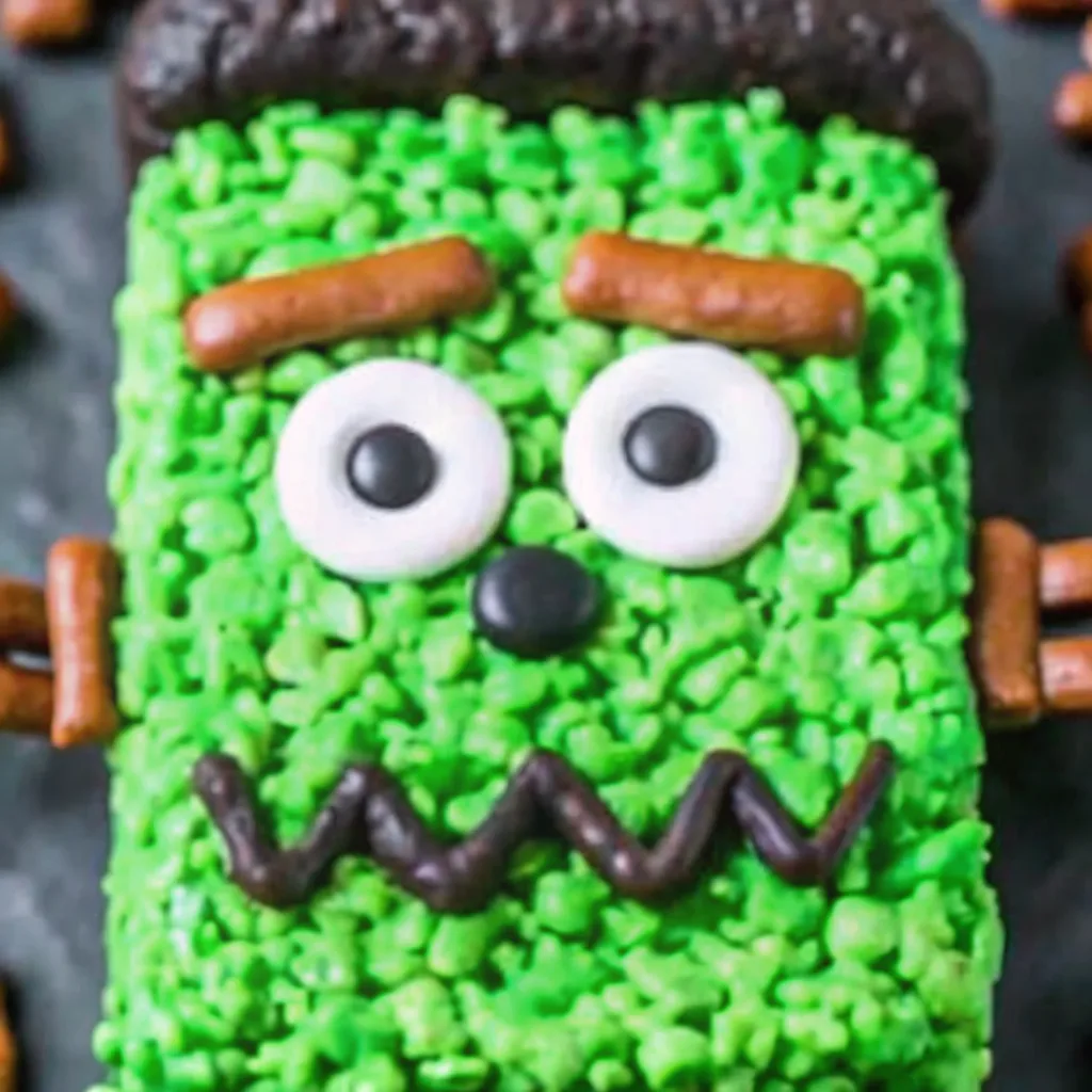 Frankenstein Rice Krispie Treats for Halloween Fun Frankenstein Rice Krispie Treats Frankenstein Rice Krispie Treats for Halloween Fun image 2