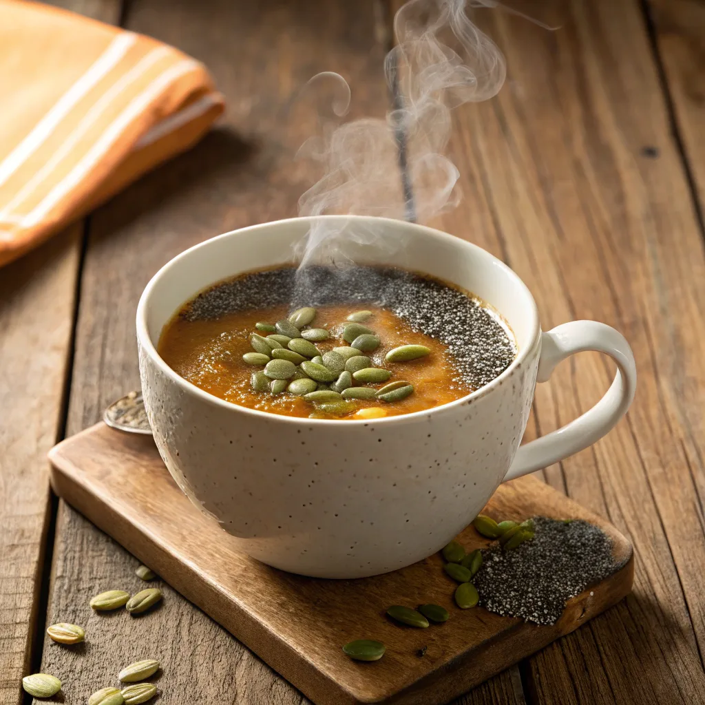 Bariatric seed tea recipe in a rustic cup