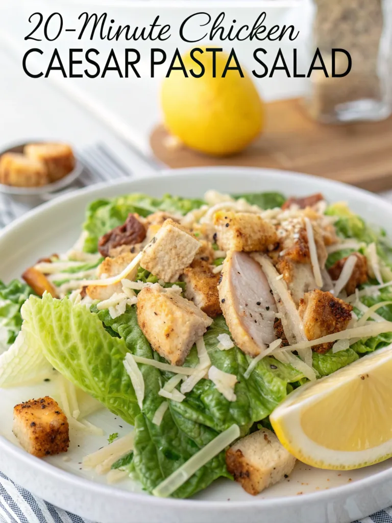 20-Minute Chicken Caesar Pasta Salad | Best salad recipes, Health dinner recipes, Healthy recipes