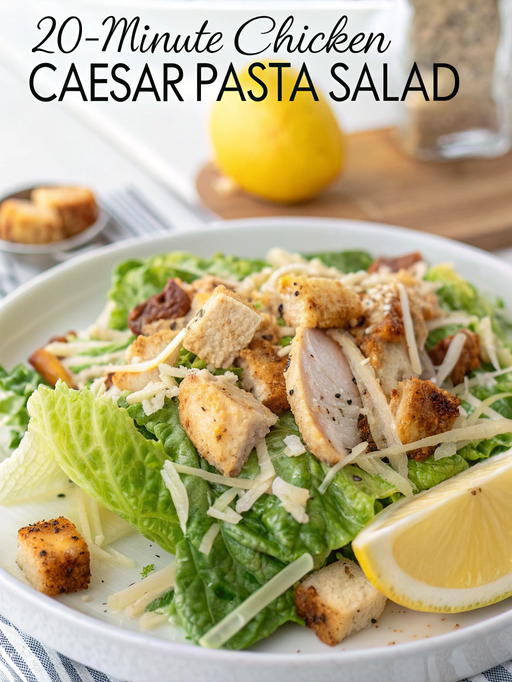 20-Minute Chicken Caesar Pasta Salad | Best salad recipes, Health dinner recipes, Healthy recipes