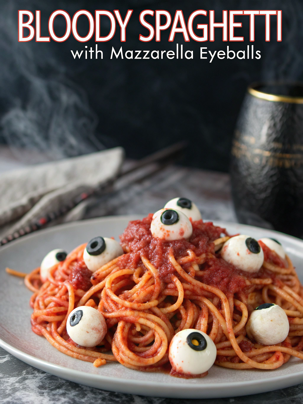 Quick & Easy Bloody Spaghetti with Mozzarella Eyeballs 2026 Bloody Spaghetti Bloody Spaghetti with Mozzarella Eyeballs , Halloween Pasta Recipeingredients