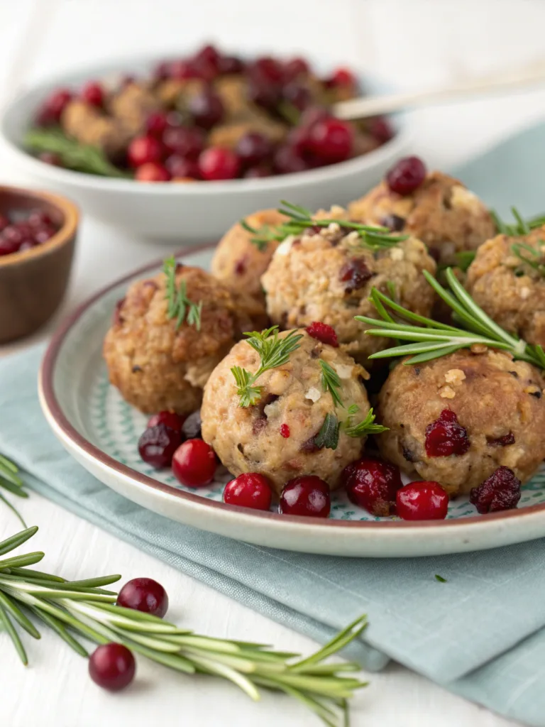Cranberry Turkey Stuffing Ballsingredients