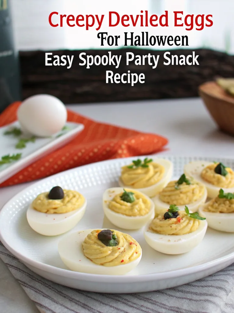 Creepy Deviled Eggs for Halloween | Easy Spooky Party Snack