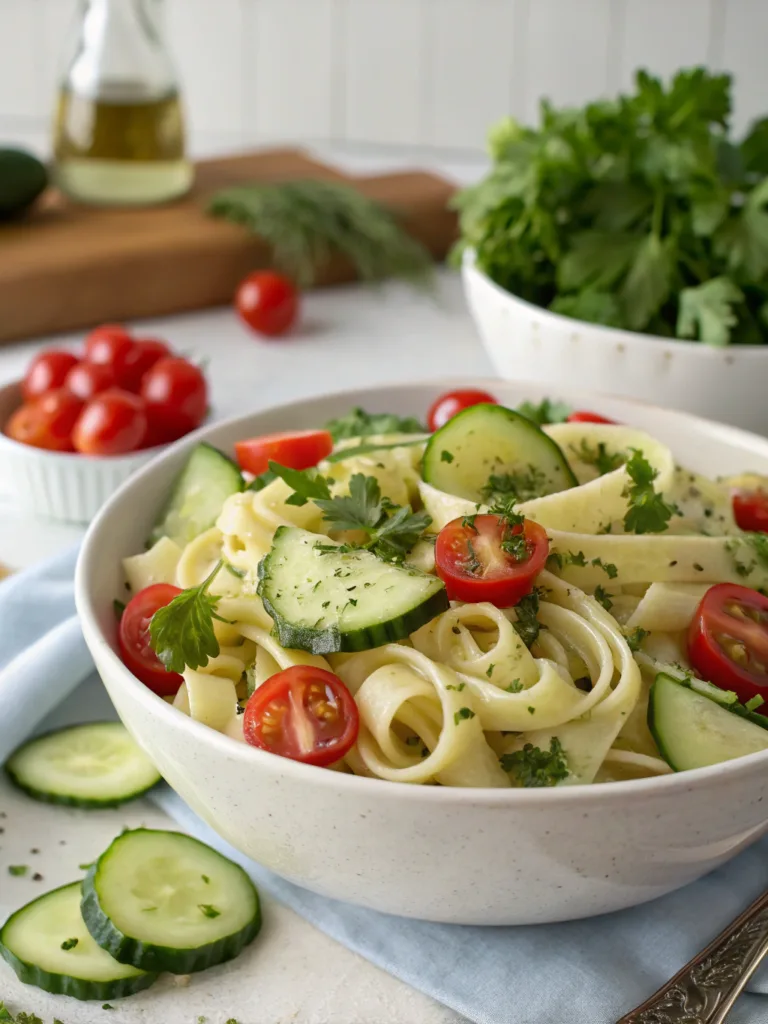 Fresh Cucumber Pasta Salad