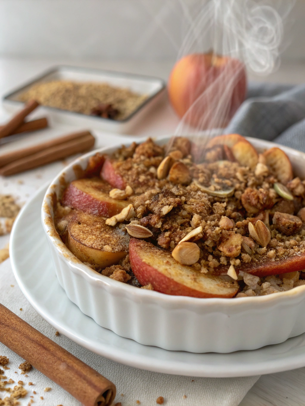 Healthy Chai Spice Apple Crumble