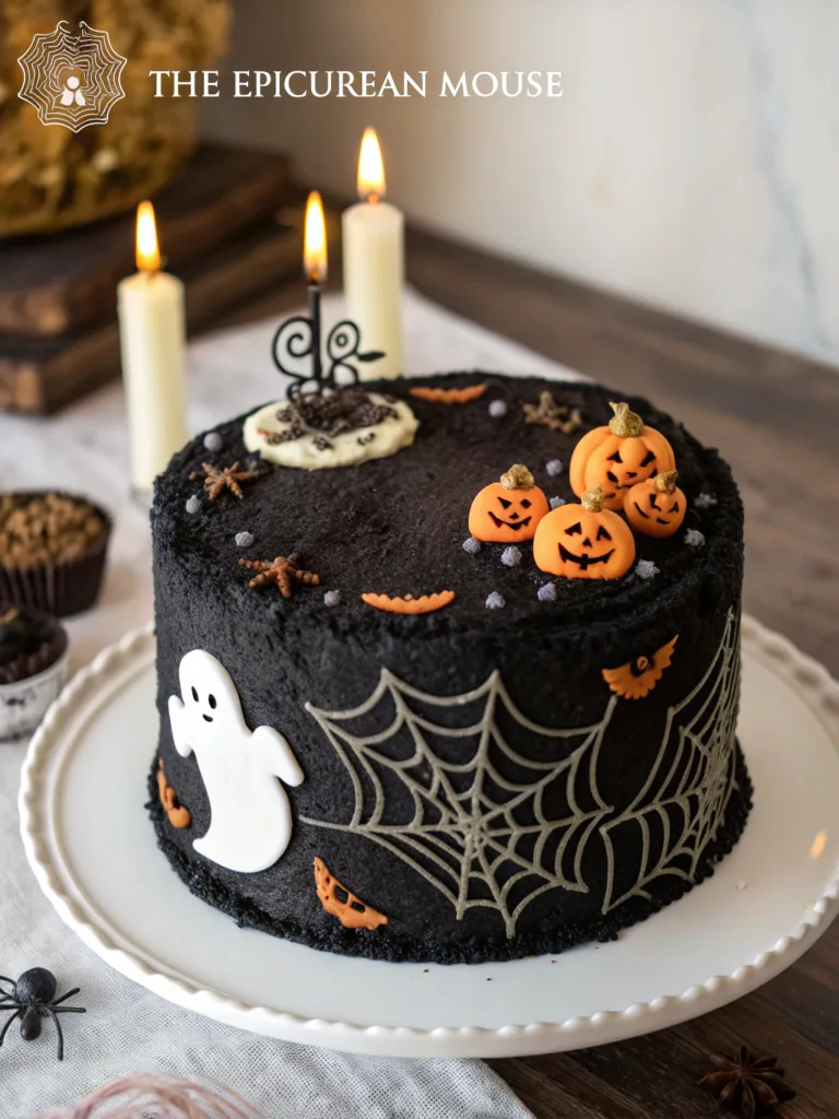 Spooky Black Velvet Halloween Cake - The Epicurean Mouse