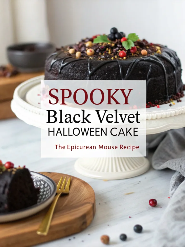Spooky Black Velvet Halloween Cake: Ultimate Halloween Dessert Showstopper Spooky Black Velvet Halloween Cake Spooky Black Velvet Halloween Cake - The Epicurean Mouseingredients