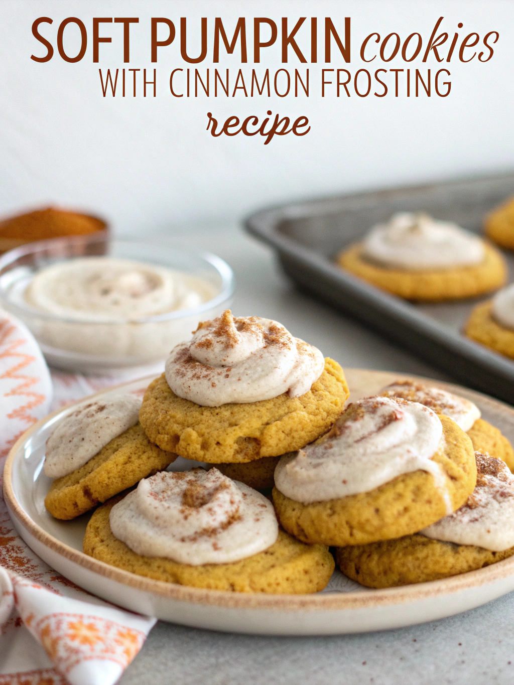 soft pumpkin cookies with cinnamon frosting