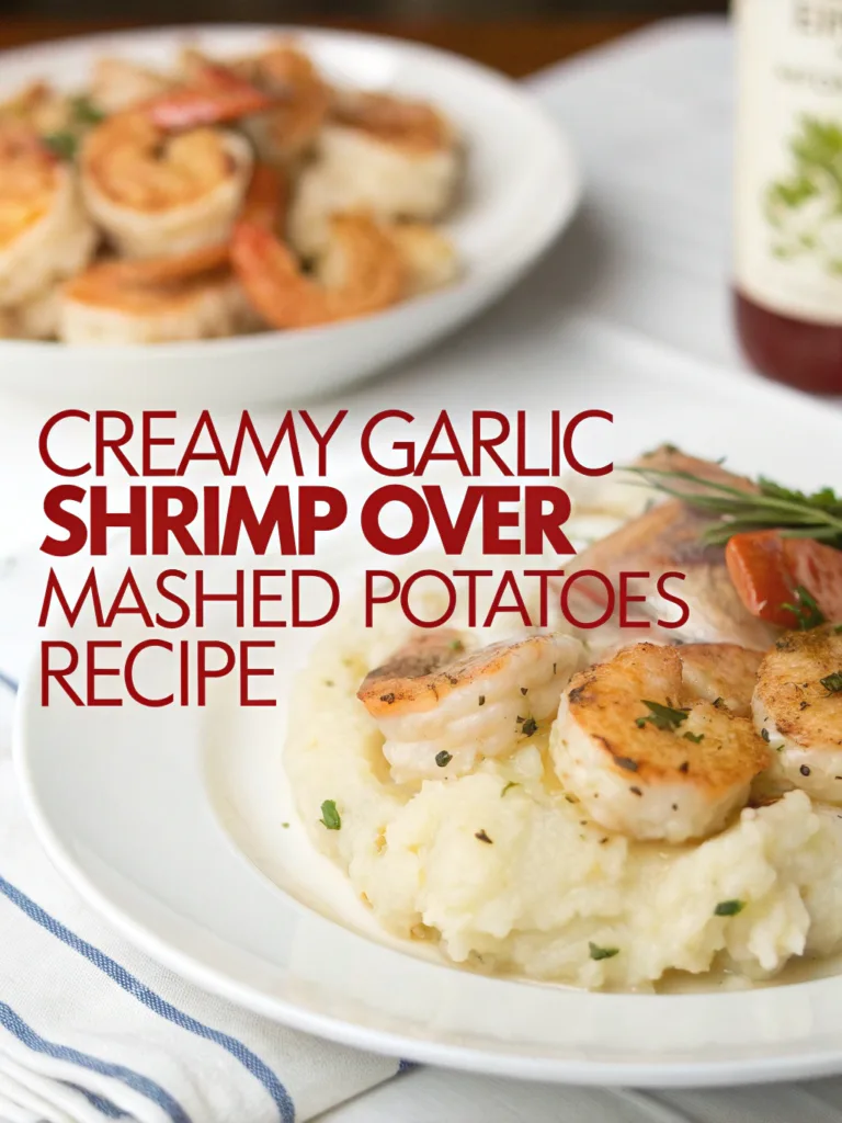 Creamy Garlic Shrimp Over Mashed Potatoes