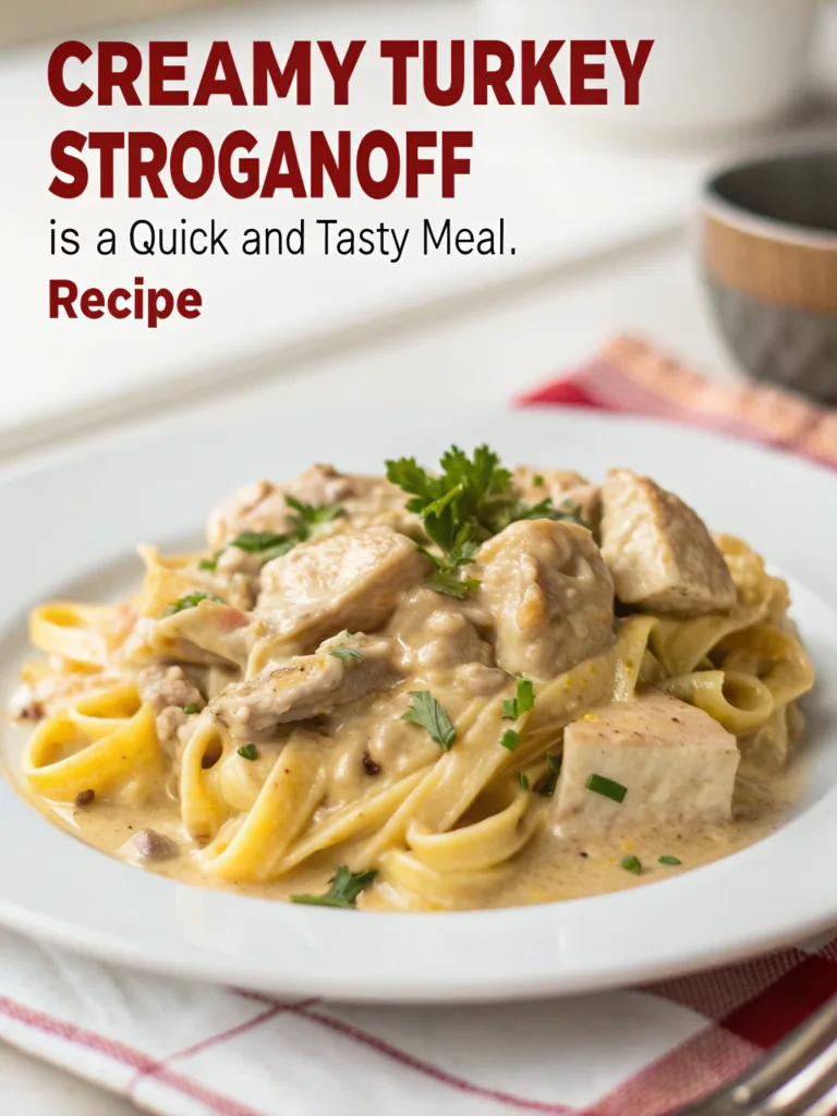 Creamy Turkey Stroganoff is a quick and tasty meal.