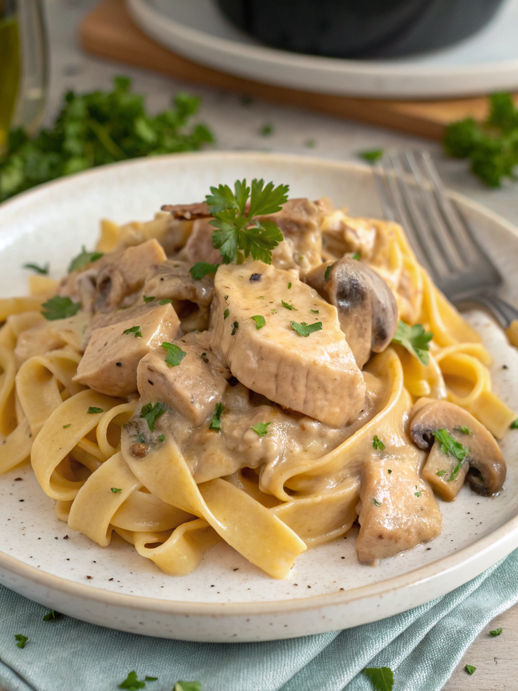 Creamy Turkey Stroganoff is a quick and tasty meal.ingredients