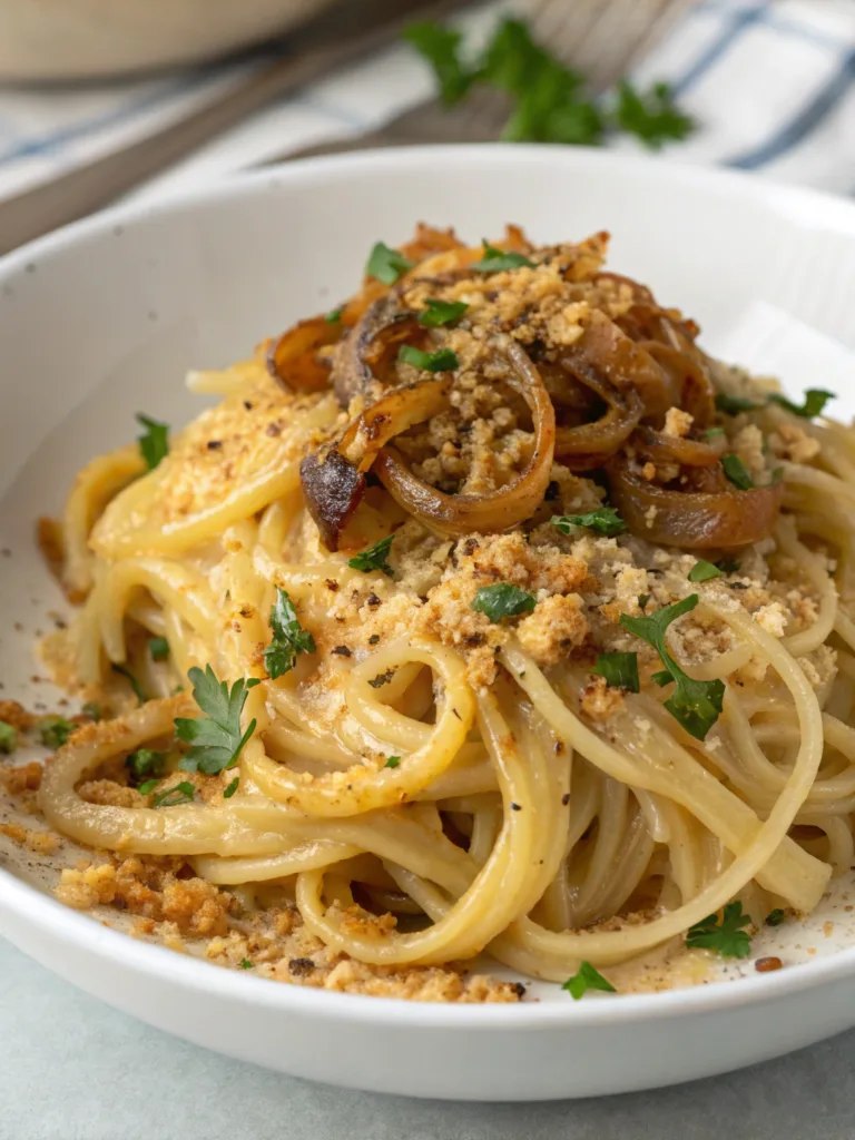 Creamy Vegan Caramelized Onion Pastaingredients