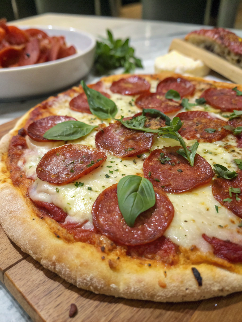 Delicious Salami Pizzaingredients