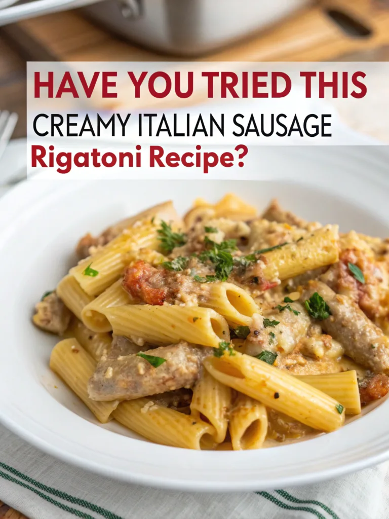 Have You Tried This Creamy Italian Sausage Rigatoni Recipe?