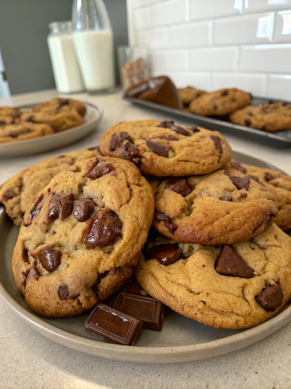 Ultra Thick Bakery Style Chocolate Chip Cookies – Crispy Edges, Gooey Centers