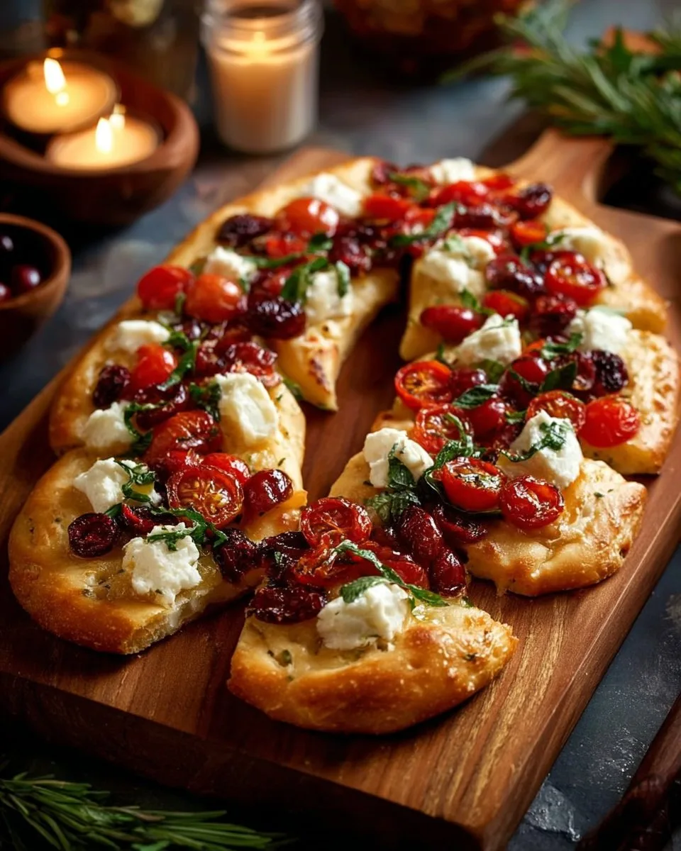 Roasted Pear, Cranberry, and Brie Flatbread