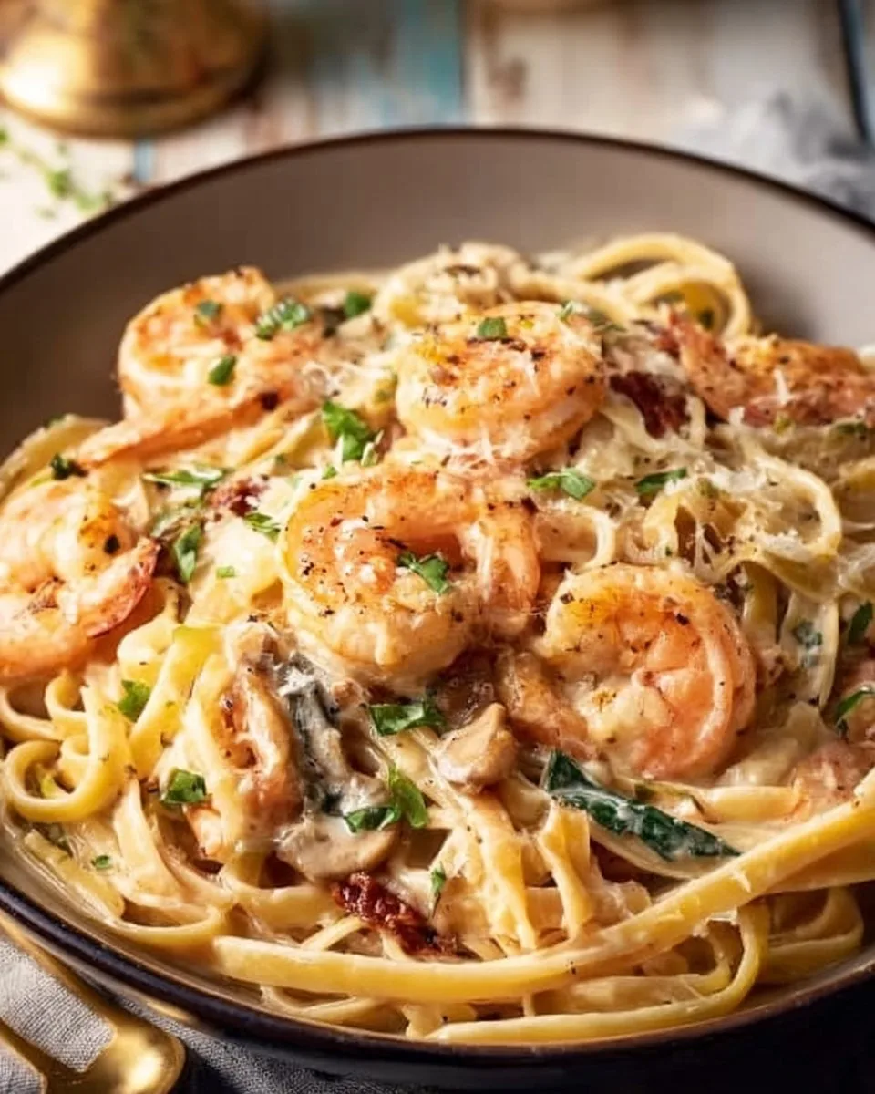 Creamy Tuscan Shrimp Linguine