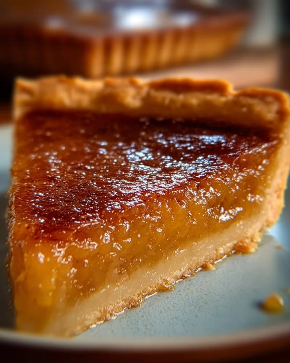 Delicious Burnt Honey Pie with a caramelized top and golden crust