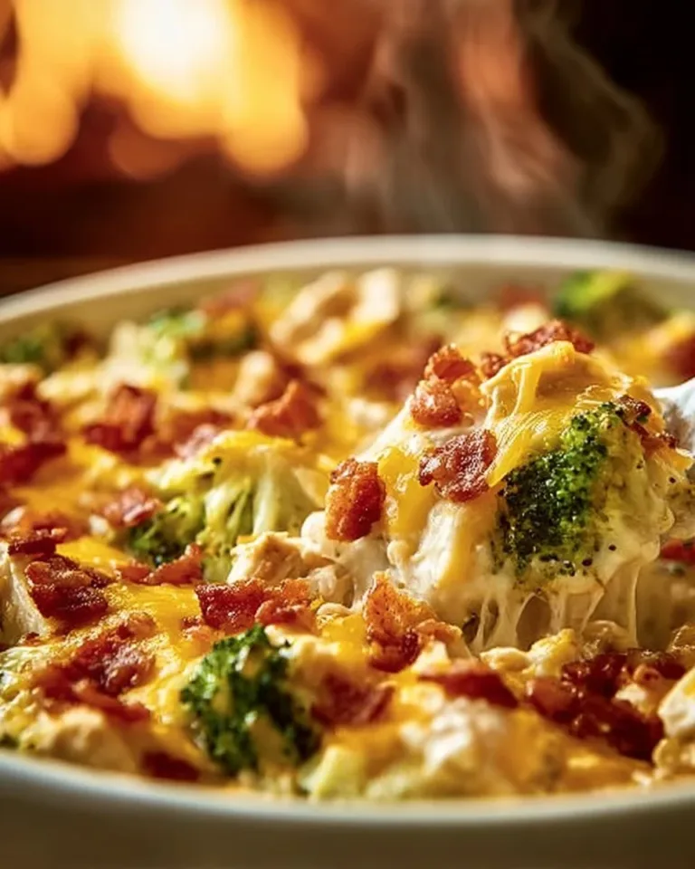 Creamy low carb chicken casserole topped with cheese and herbs