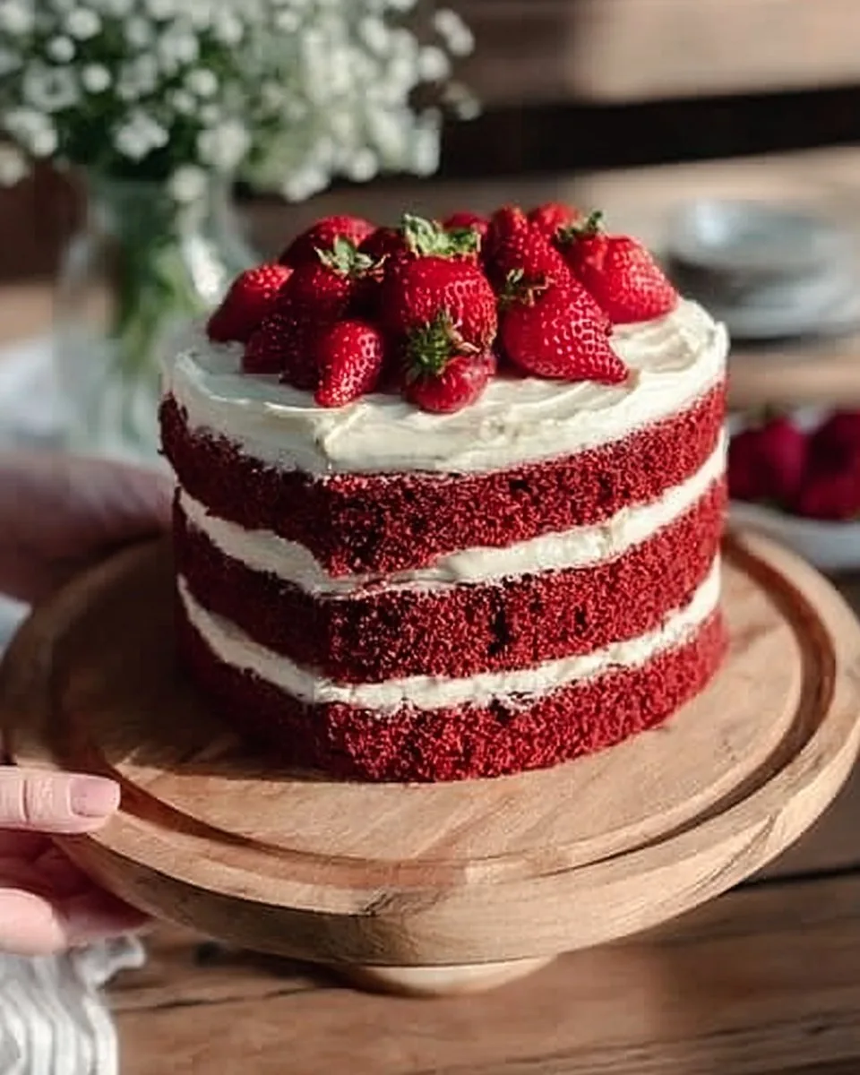 Recipes That Always Turn Out: "Red Velvet Cake ❤️ Find English recipe in the comments below ⬇️ Favorite classic, a cake that... in 2025 | Homemade birthday cake, Homemade cake, Strawberry cakes