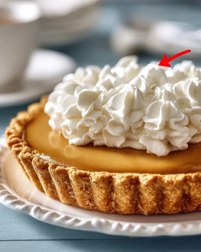 Dolly Parton's delicious butterscotch pie served on a rustic table