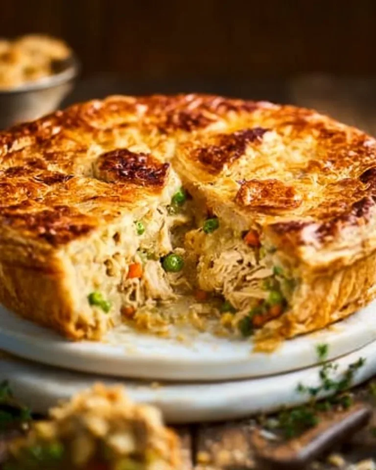 Homemade Chicken Pot Pie filled with chicken and vegetables