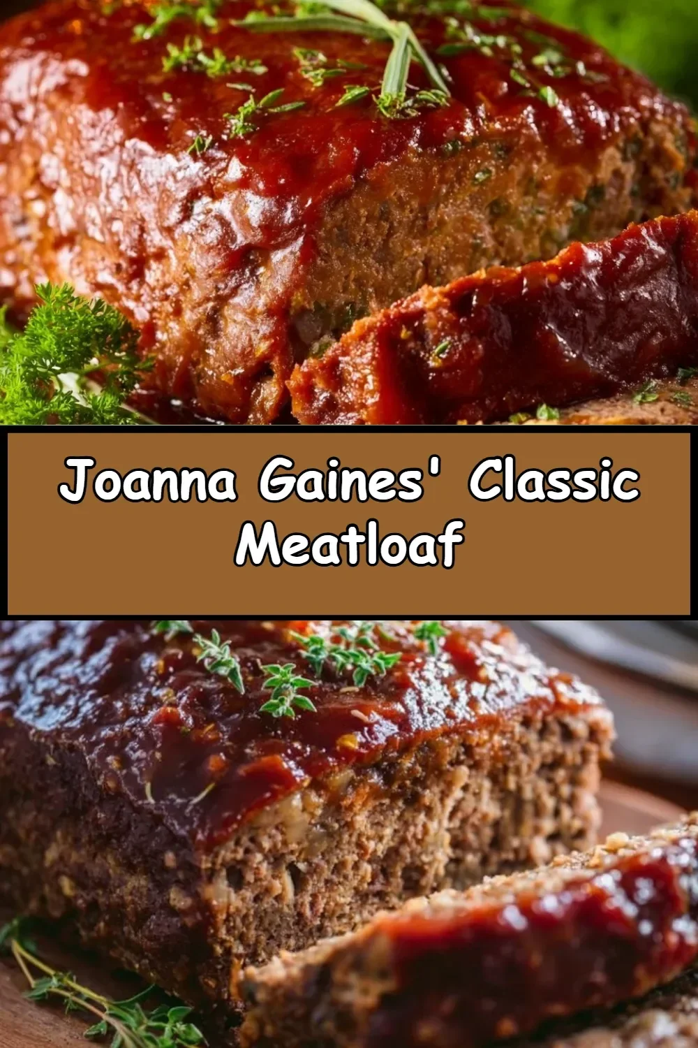 Joanna Gaines' delicious classic meatloaf on a rustic plate