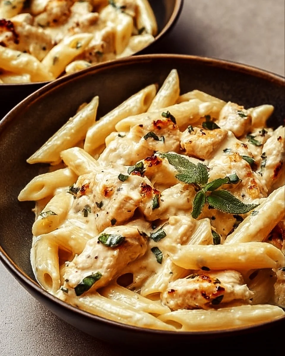 Delicious Marry Me Chicken Pasta served in a bowl with herbs and parmesan