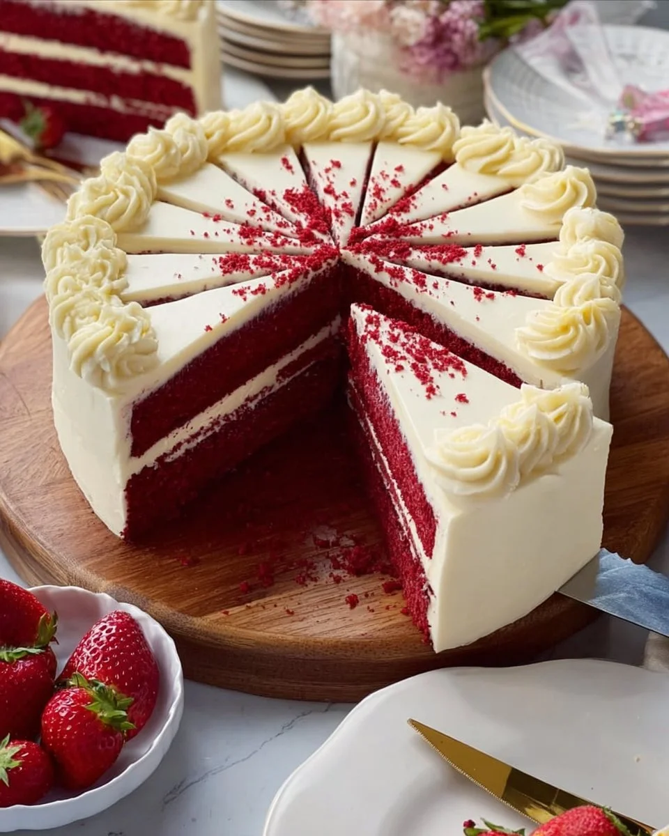 No-Oven Red Velvet Cake topped with cream cheese frosting