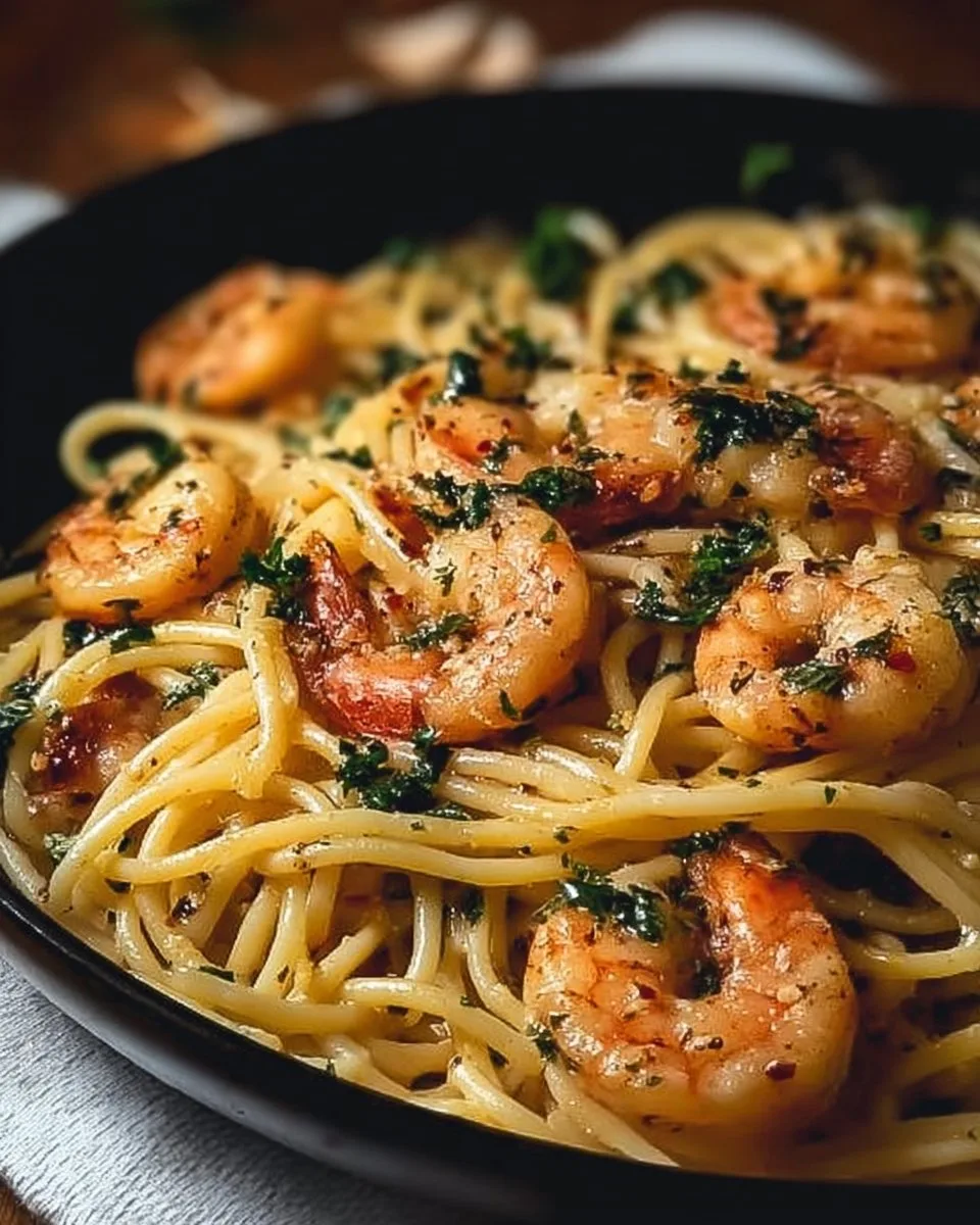 One-Pot Garlic Butter Shrimp Pasta