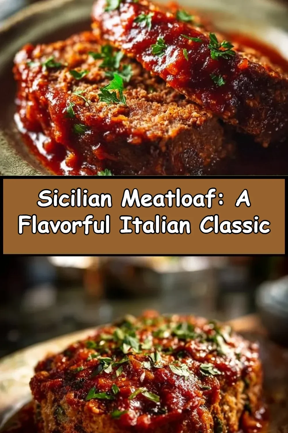 Delicious Sicilian Meatloaf served with herbs and spices