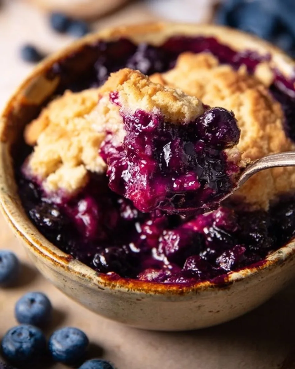 Single-Serve Blueberry Cobbler