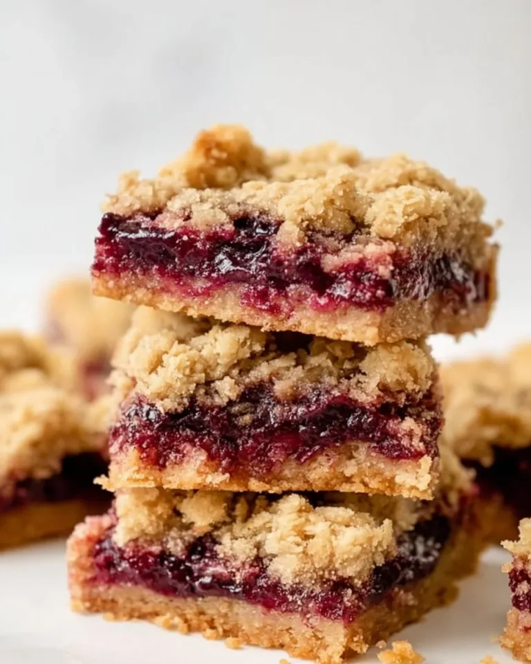 Vegan berry crumble bars topped with a delicious berry crumble