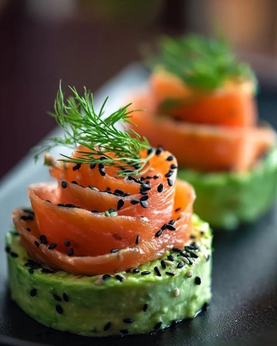 Christmas Mousse with Avocado and Smoked Salmon