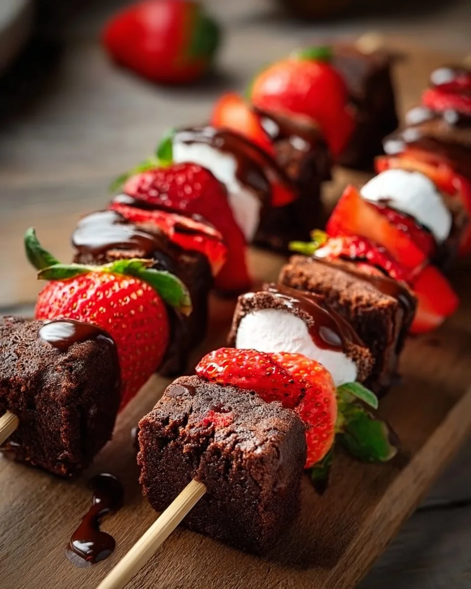 Sweet Strawberry Brownie Kabobs for Effortless Party Fun