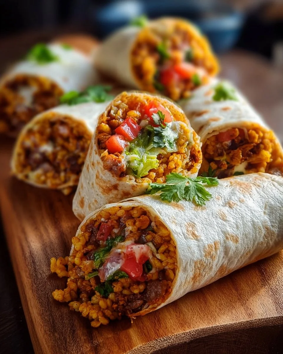 Delicious homemade vegan burrito wraps filled with fresh ingredients