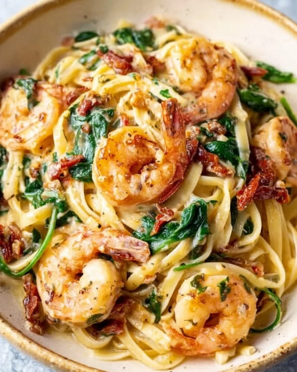 Creamy Tuscan Shrimp Linguine