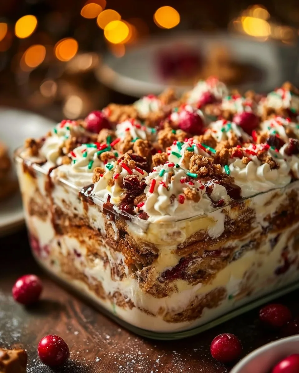 No-Bake Christmas Cookie Lasagna Christmas cookie lasagna No-Bake Christmas Cookie Lasagna