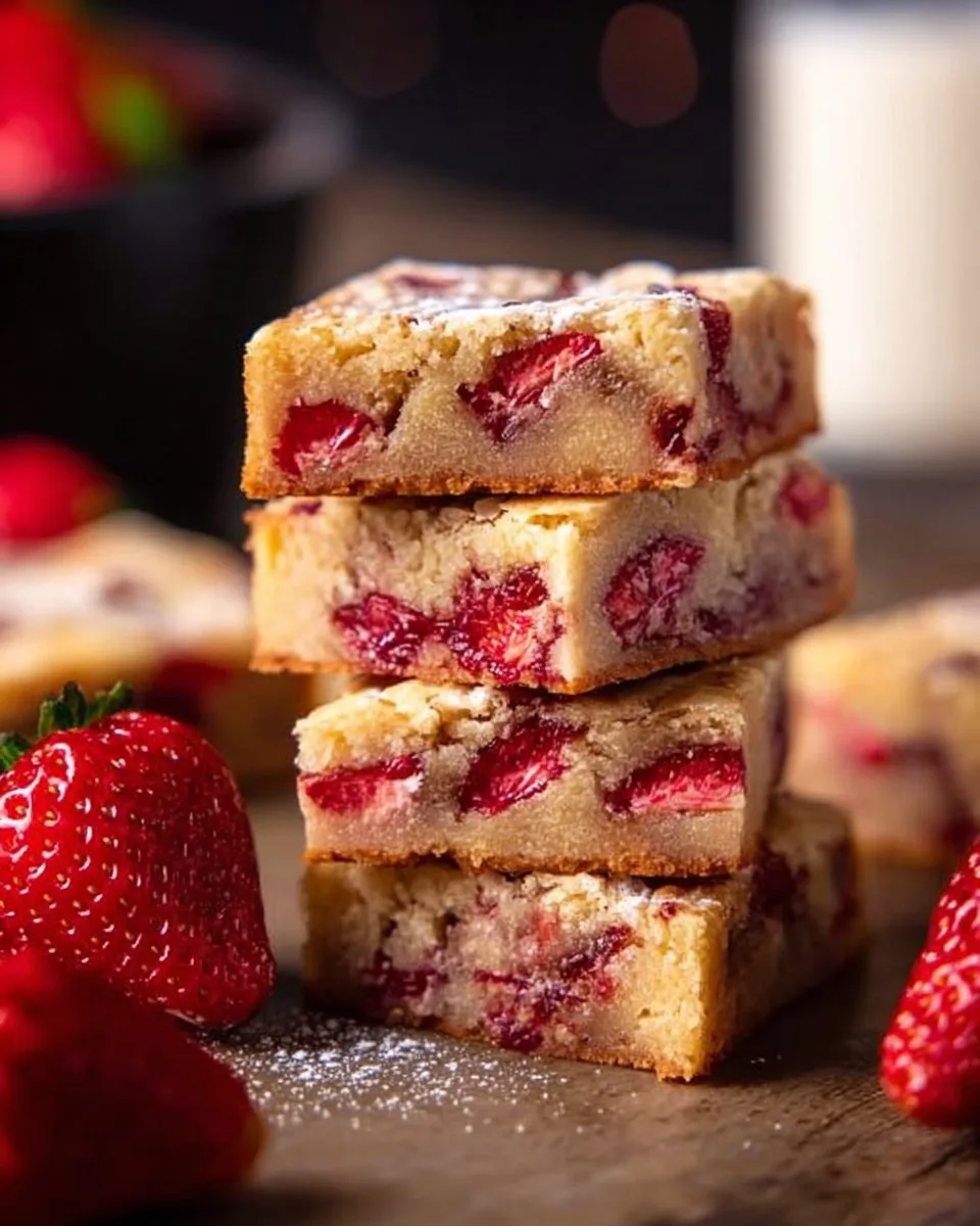 Strawberry Blondies {one bowl} strawberry blondies Strawberry Blondies {one bowl}