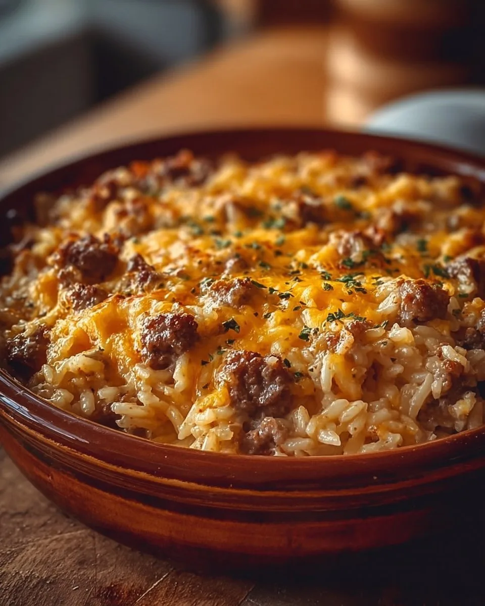Cheesy Hamburger Rice Casserole