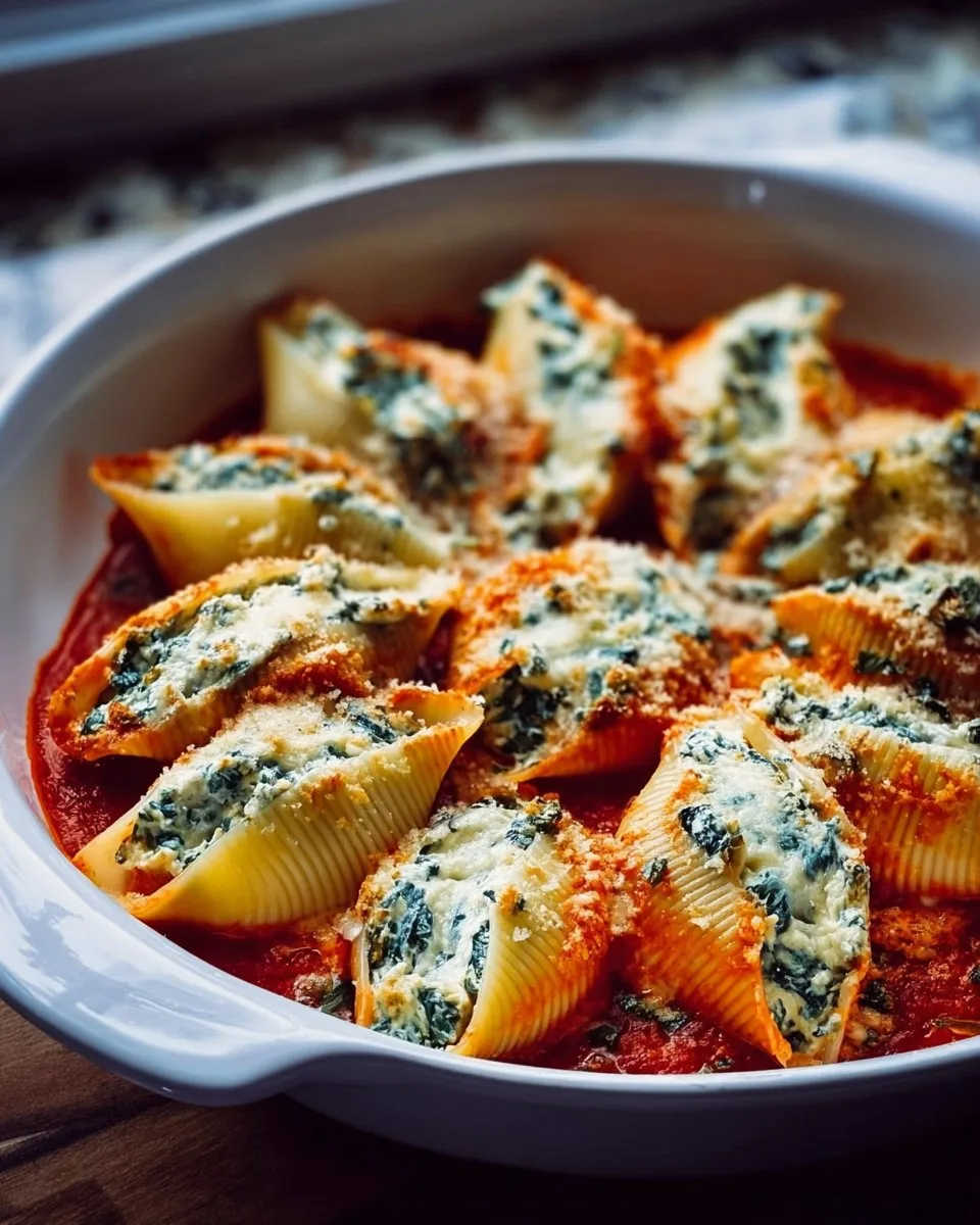 Spinach and Ricotta Stuffed Shells stuffed shells Spinach and Ricotta Stuffed Shells