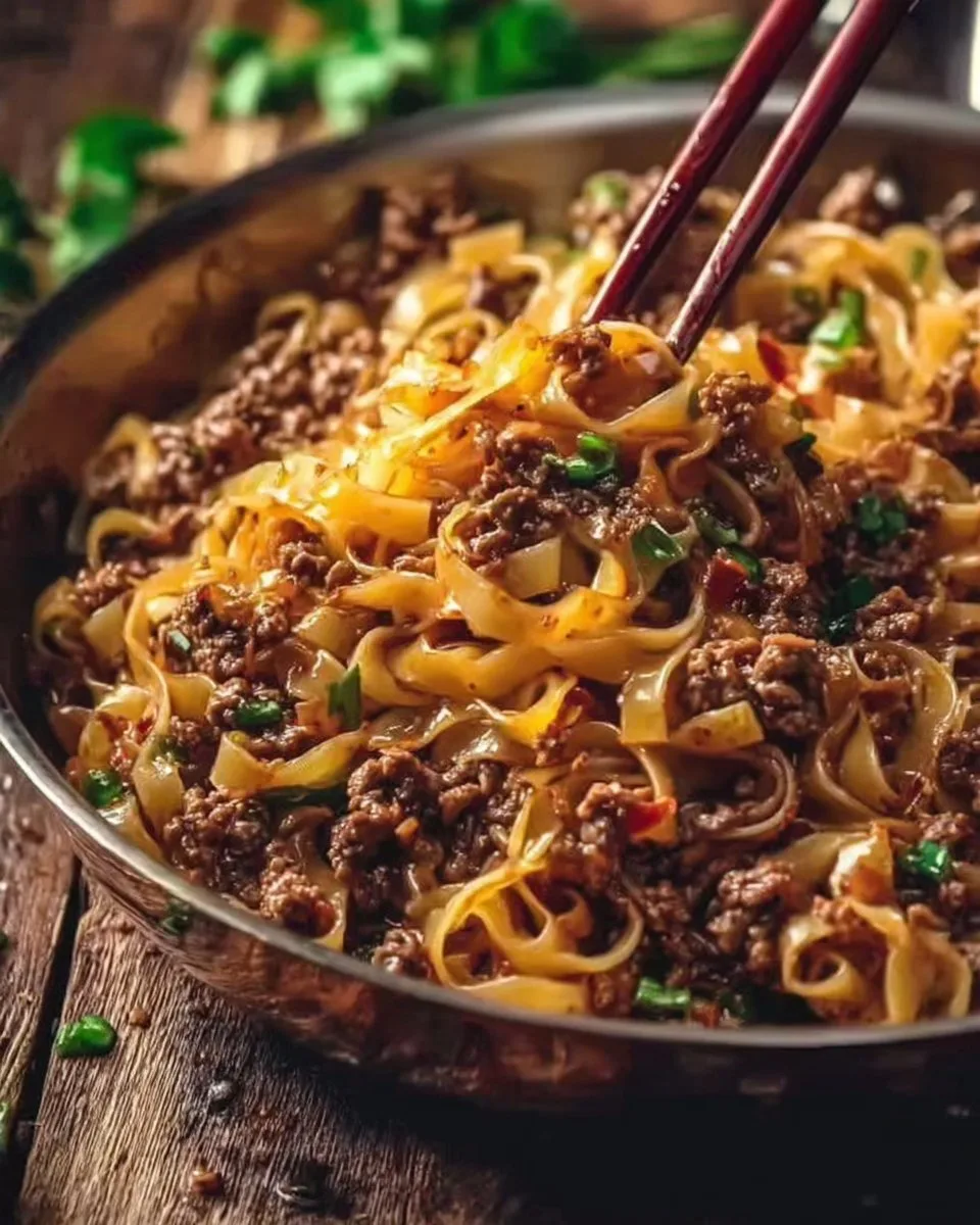Easy Mongolian Ground Beef Noodles Recipe