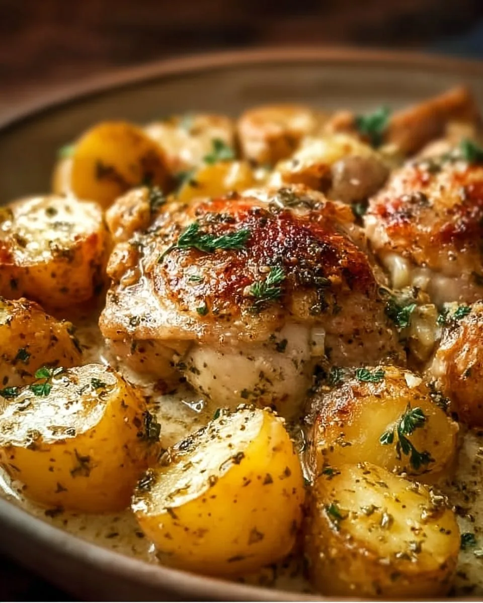 Garlic Parmesan Crockpot Chicken and Potatoes