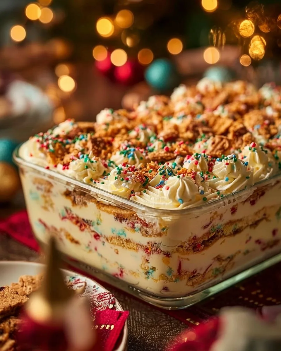 No-Bake Christmas Cookie Lasagna